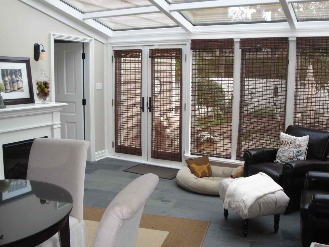 Kitchener home after main floor addition. Sunroom interior.