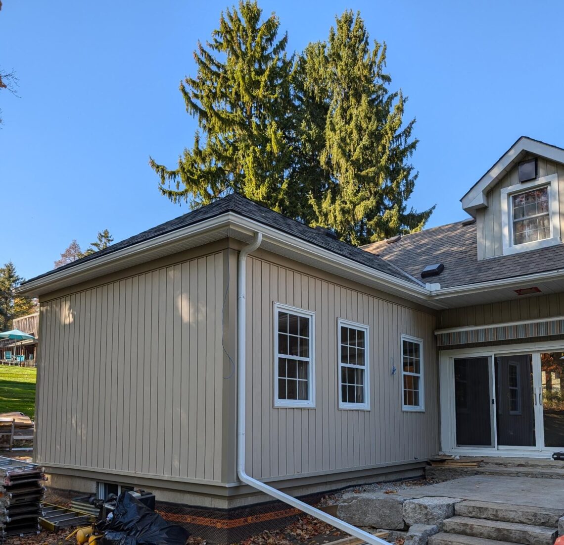 After rear addition on century home in Kitchener.