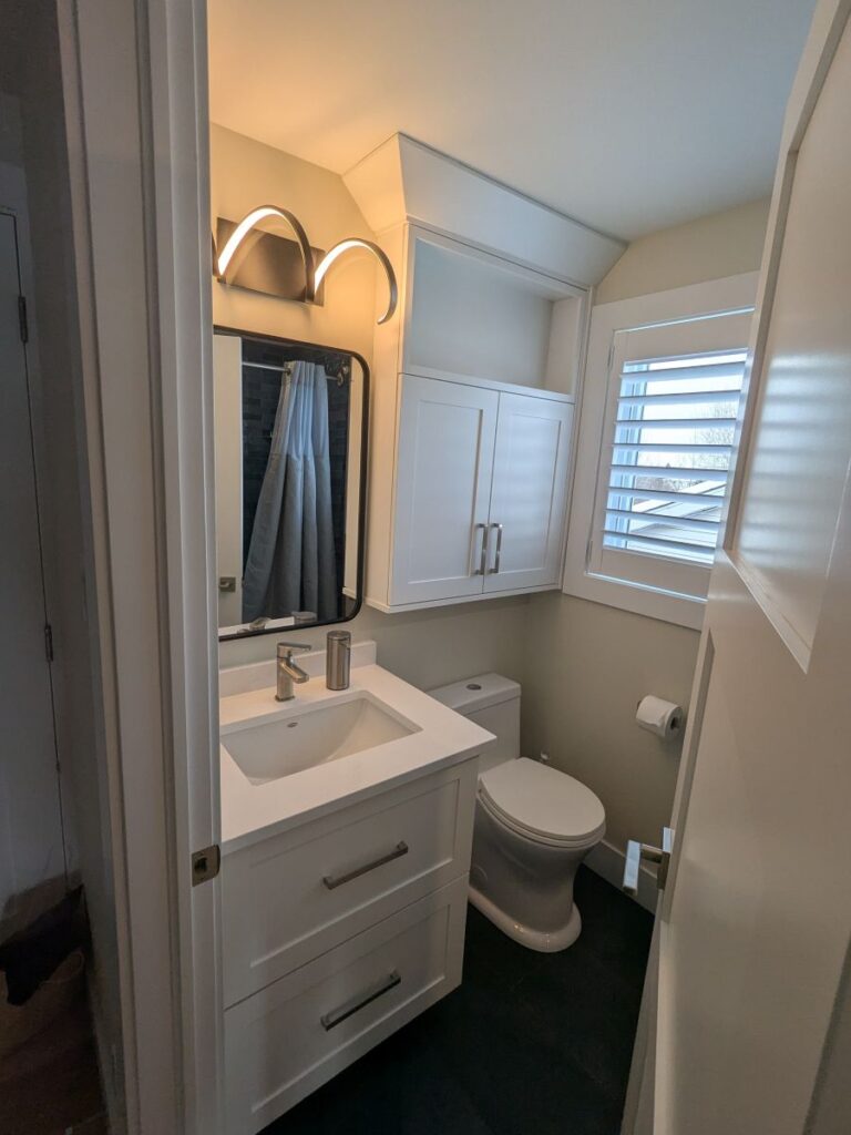 Waterloo bathroom vanity after renovation.